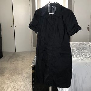 Collared Shirt Dress with Rolled Shirt Sleeves